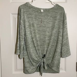 Loft Outlet Tie-Front 3/4 Sleeve Top NWT